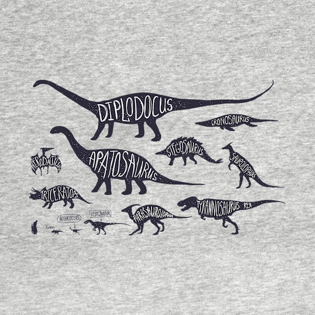Assorted Illustrated Dinosaurs by bluerockproducts